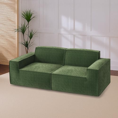 Marsail 142" Oversized Deep U Shaped Modular Sofa, Corduroy Cloud Couches with Deep Seats and High-Back Design