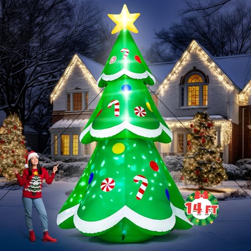 15FT Christmas Inflatables, Giant Inflatable Santa Claus Holding Gift Bags, Blow Up Christmas Santa Claus with 8pcs LED