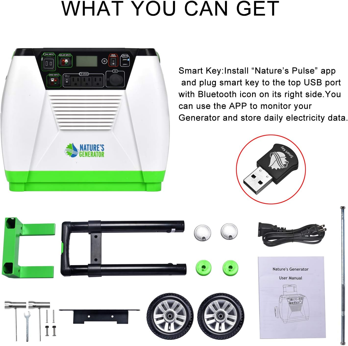 Nature's Generator Gold System 1800W Solar & Wind Powered Pure Sine Wave Off-Grid Generator + 100W Solar Panel, w/Infinite Expandability