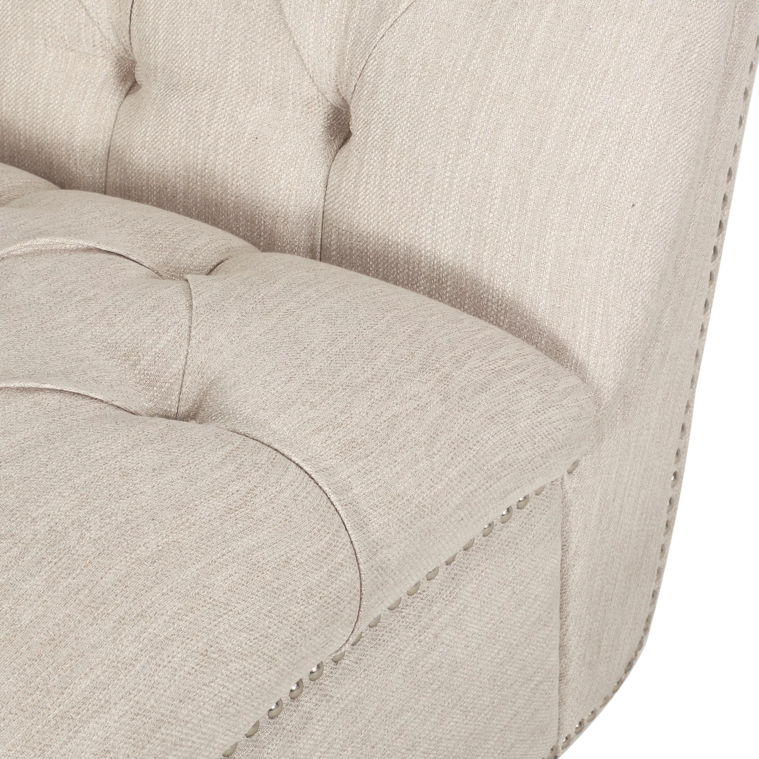 Noble House Hammett Indoor Button Tufted Chaise Lounge, Beige