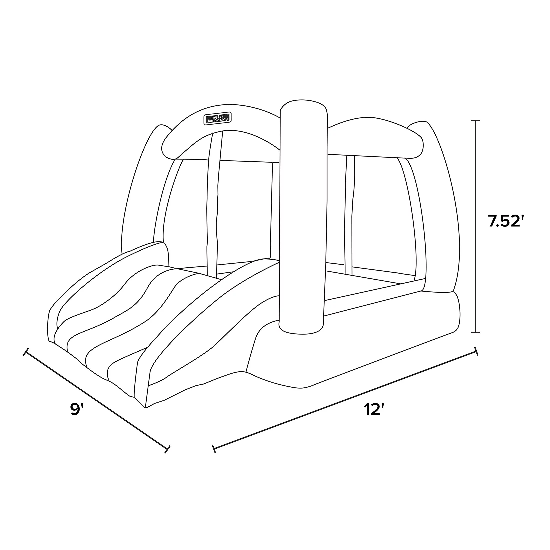 Sportspower My First Jump 'n Play, 12 feet Inflatable Bounce House with Lifetime Warranty on Heavy Duty Blower