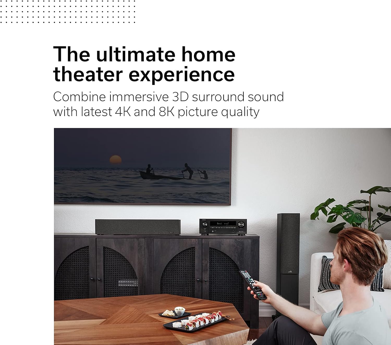 Denon AVR-X1700H 7.2 Channel AV Receiver - 80W/Channel, Advanced 8K HDMI Video w/eARC, Dolby Atmos, DTS:X, Built-in HEOS, Amazon Alexa Voice Control
