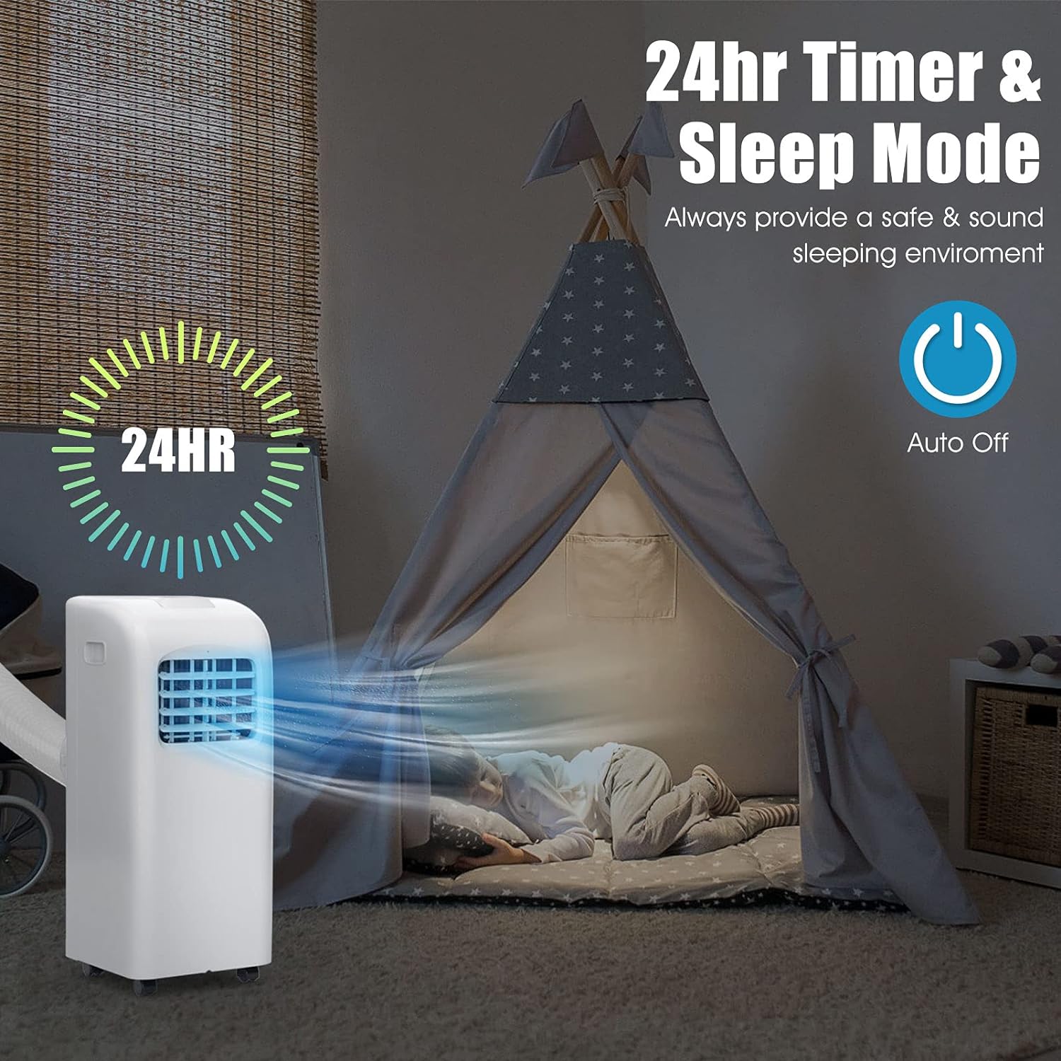 DORTALA 8000 BTU Portable Air Conditioner, AC Cooling Unit with Remote Control, Dehumidifier, 24H Timer, Window Kit, Cool Rooms Up to 400 Sq.Ft