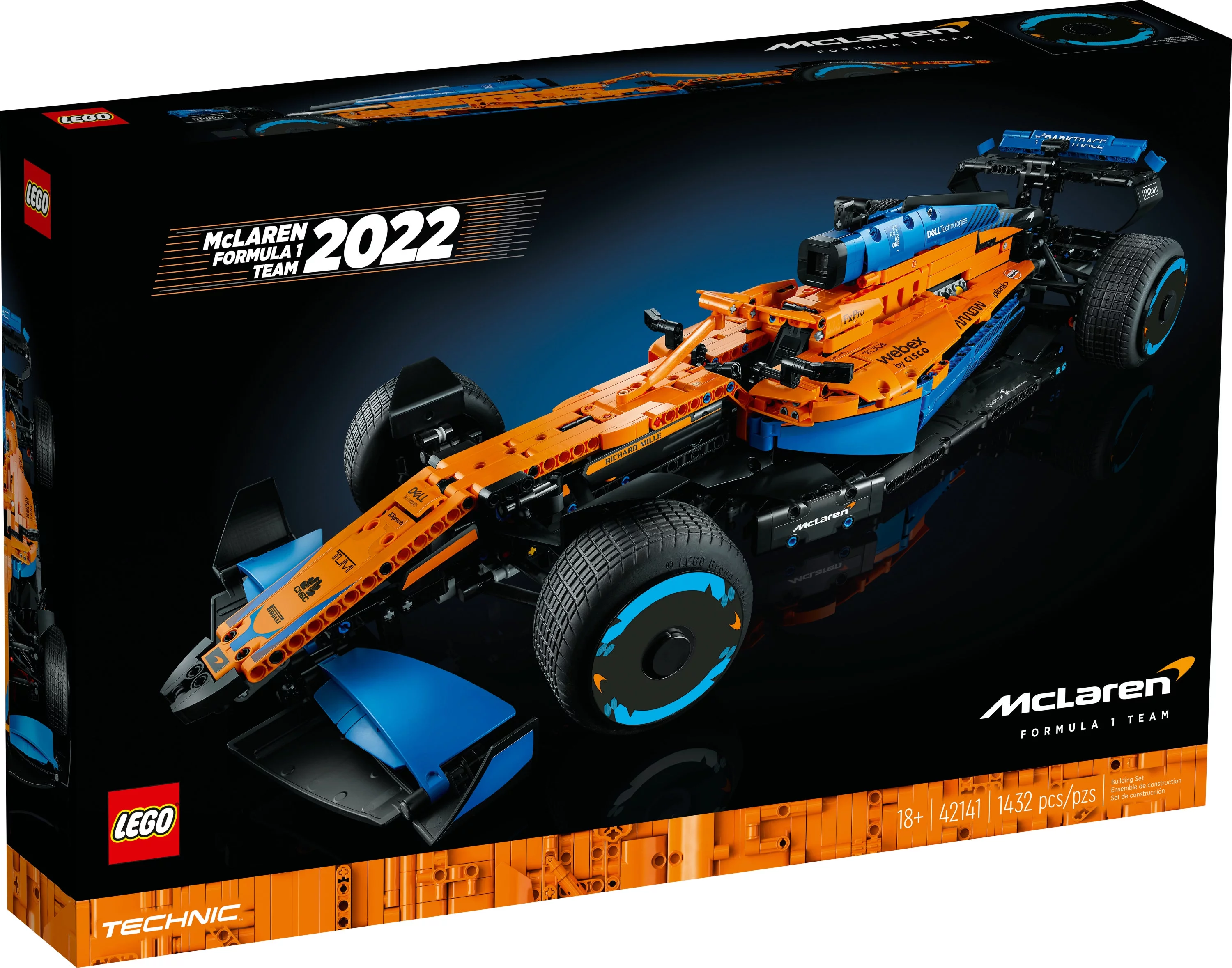 LEGO 42141 Technic McLaren Formula 1 2022 Replica Race Car Model Building Kit, F1 Motor Sport Set Birthday Gift Idea for Adults, Men, Women, Him, Her