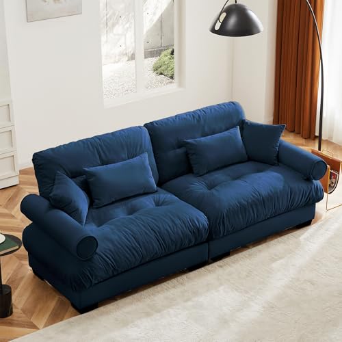 130" Modular Sectional Sofa,Velvet Upholstered Couches for Living Room,3 Seater Green Sofa Couch with Movable Ottoman