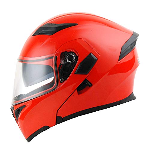 1Storm Motorcycle Modular Full Face Helmet Flip up Dual Visor Sun Shield: HB89