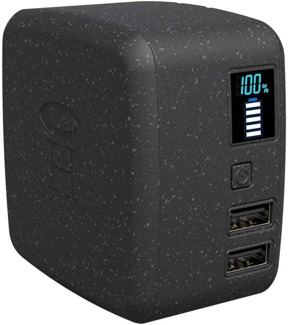 Halo Portable Phone Charger Power Cube 10,000mAh - Innovative Car Charger Power Bank with Dual USB Compatible Charging Ports
