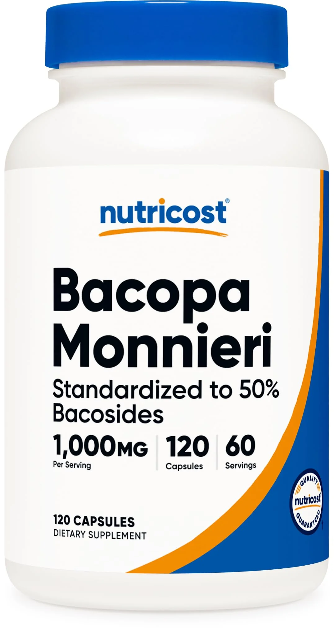 Nutricost Bacopa Monnieri 1,000mg, 120 Capsules (60 Servings) - Non-GMO, Gluten Free, and Vegetarian Friendly - Kansas Nuitrition - HNZSDS