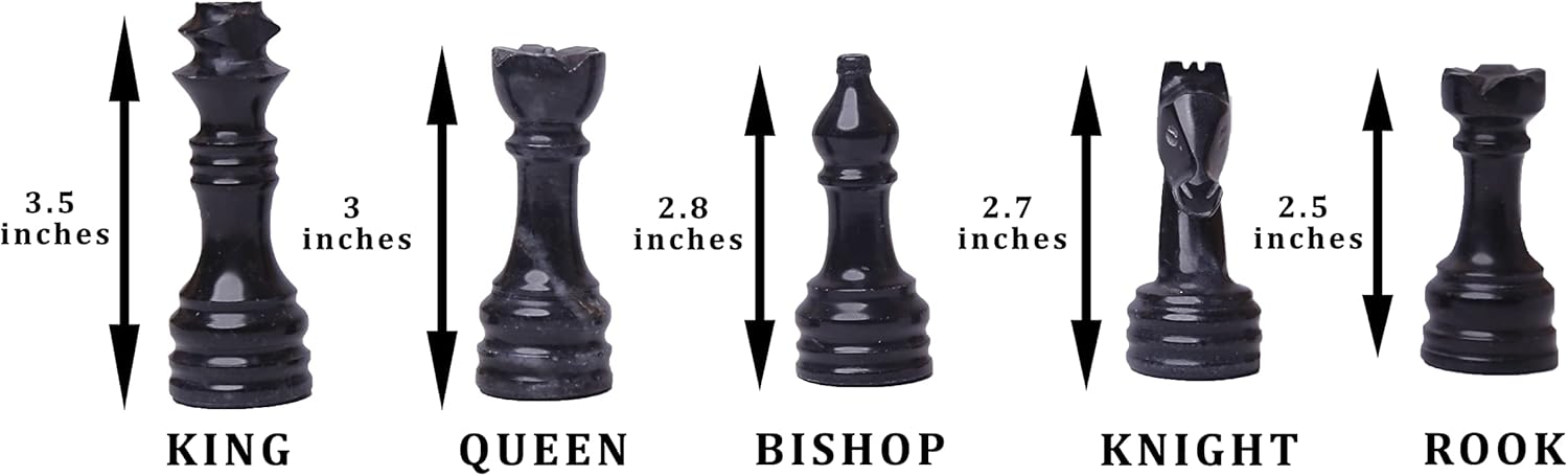 NGF Handmade Staunton Full Marble Chess Set with Wooden Case White and Black - Tournament Chess Board Handcrafted Pieces, 15x15 inches