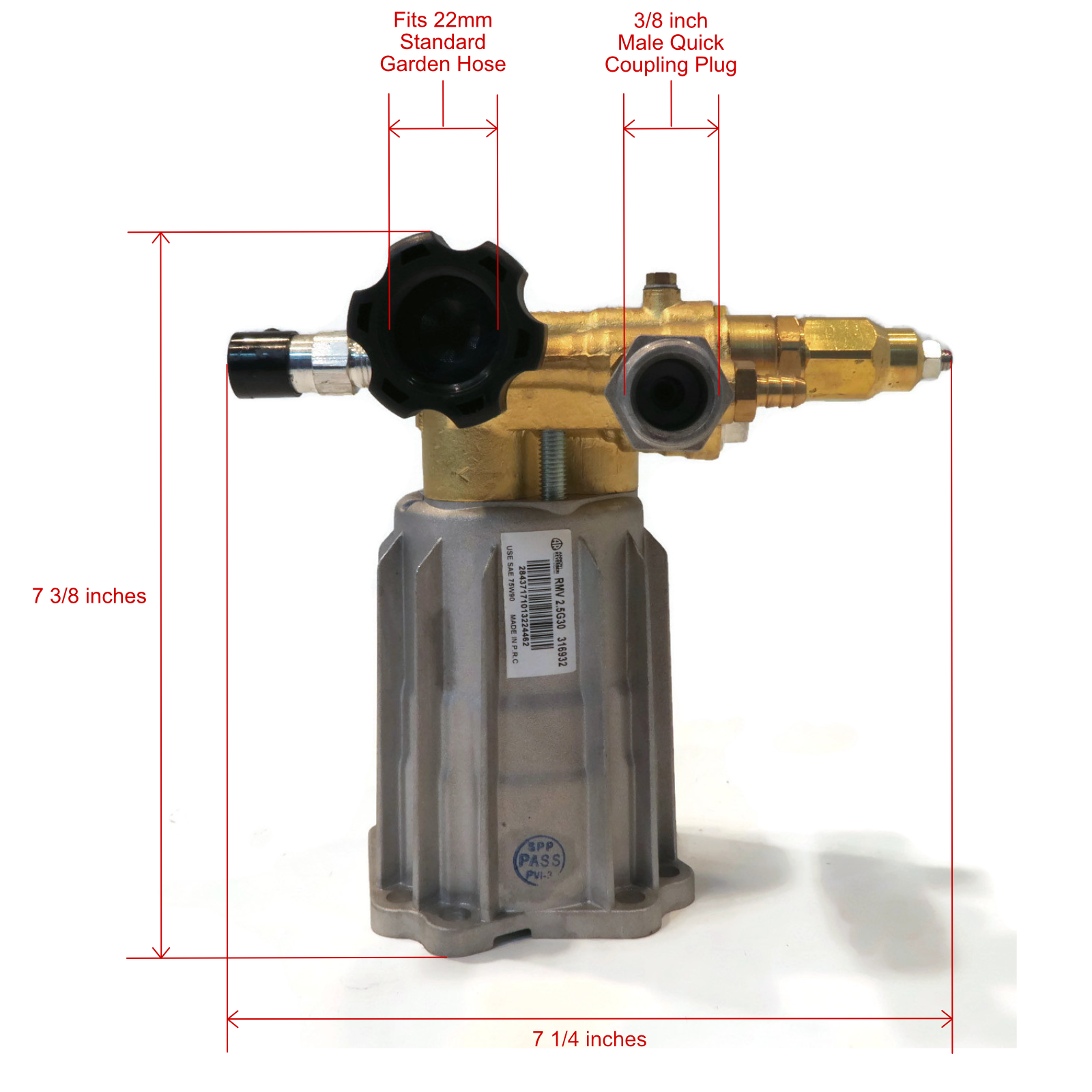 Annovi Reverberi | Genuine OEM 3000 PSI Pressure Washer Water Pump fits Snapper 020231-2, 3/4" by The ROP Shop