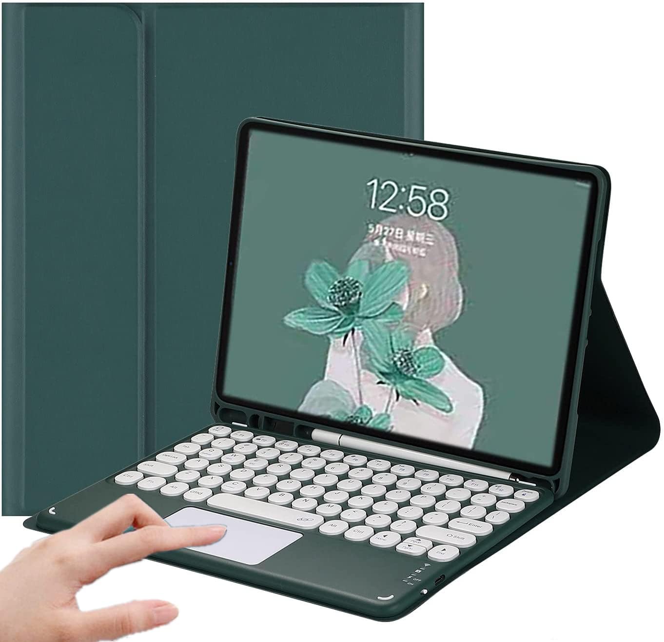 Keyboard Case for iPad Pro 11 2021/2020-Touchpad Detachable Keyboard with Pencil Holder -Slim Leather Folio Smart Cover for iPad 11 inch 3rd/2nd