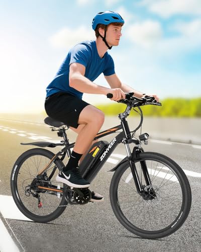 Electric Bike for Adults with 26'' Peak 500W Brushless Motor Ebike, 20MPH 40Miles Commuting Electric Mountain Bike with 360Wh Removable Battery