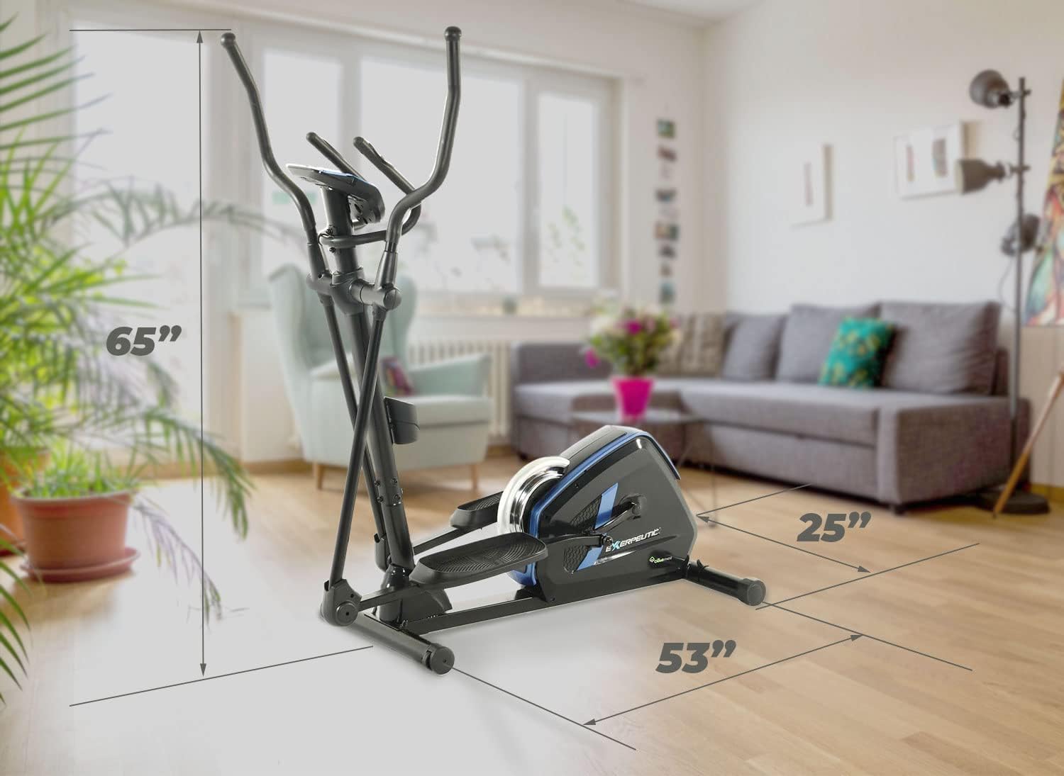 Exerpeutic Magnetic Flywheel Elliptical Trainer Machine for Home Gym with Natural Elliptical Motion