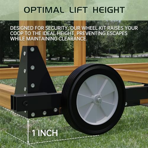 Chicken Coop Wheels Kit - Portable Poultry Tractor Mobilization Steel Chicken Coop Accessories