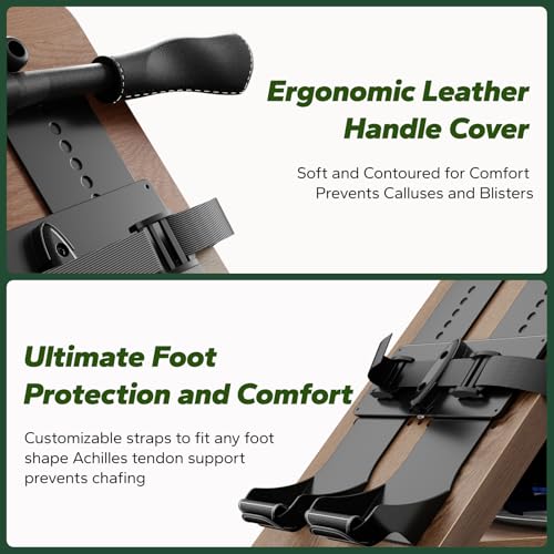 MERACH Water Rowing Machines for Home, Foldable Row Machine with 400LBS Weight Capacity, Dedicated Monitor and Comfortable Seat