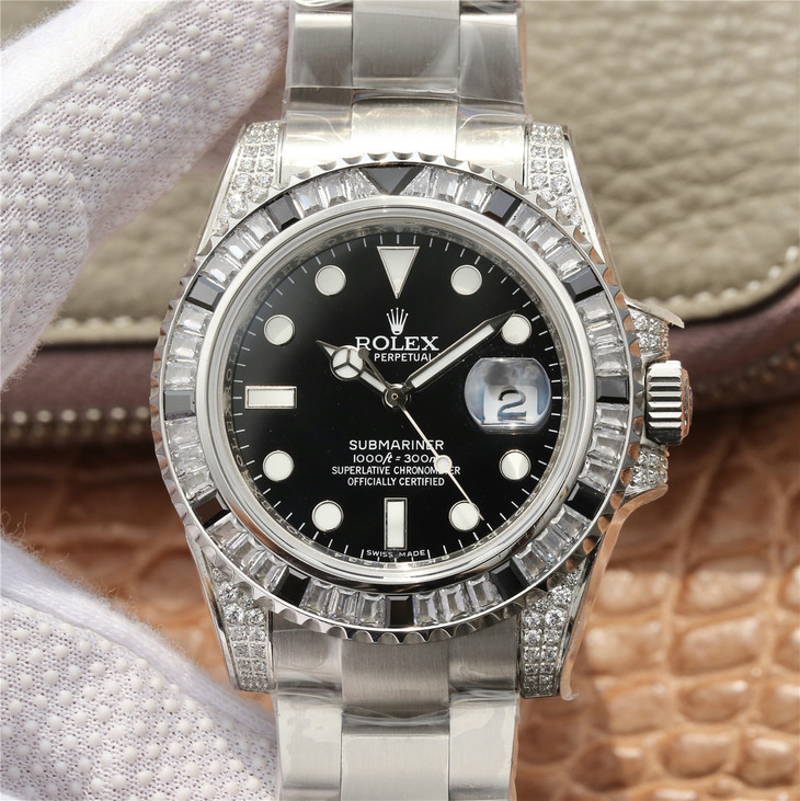 Submariner Silver Black Diamond 40mm