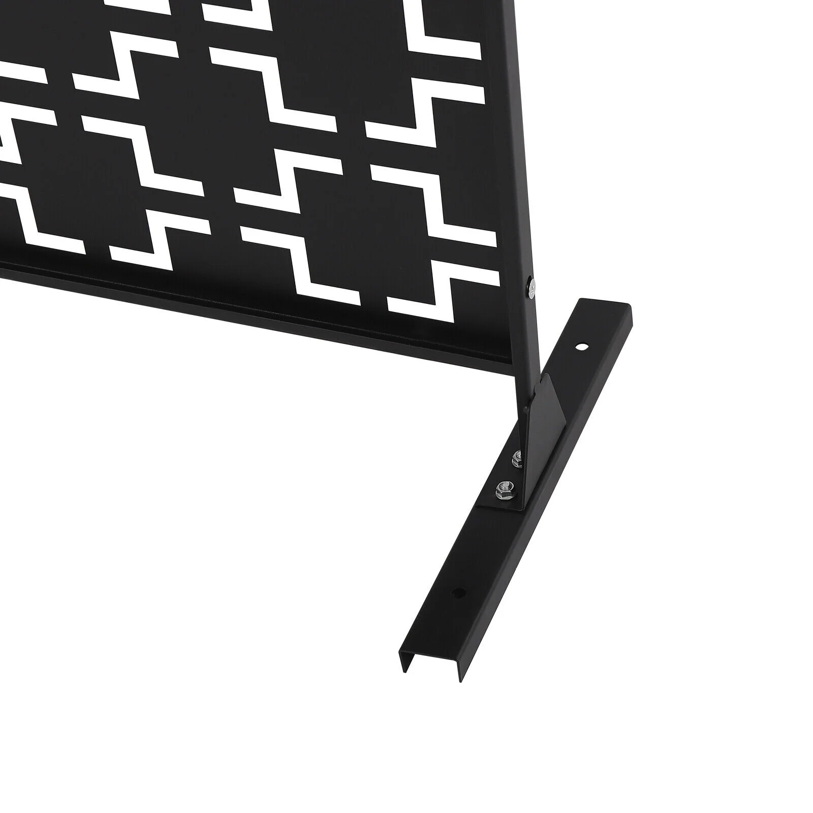 ZhdnBhnos Outdoor Decorative Privacy Screen Panel with Stand, Freestanding Planter Wall Metal Yard Fence Panels Black