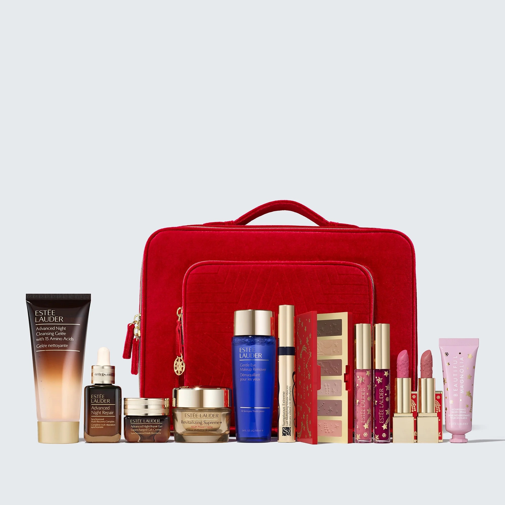 Estee Lauder Blockbuster Celestial GLOW Warm in Holiday Makeup Skincare Set 11 Full-Size Favorites + More For the Price of One Full-Size Advanced