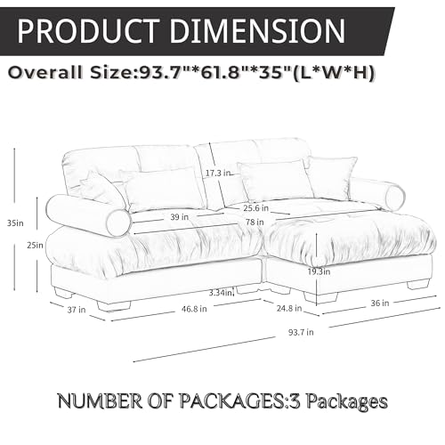 130" Modular Sectional Sofa,Velvet Upholstered Couches for Living Room,3 Seater Green Sofa Couch with Movable Ottoman