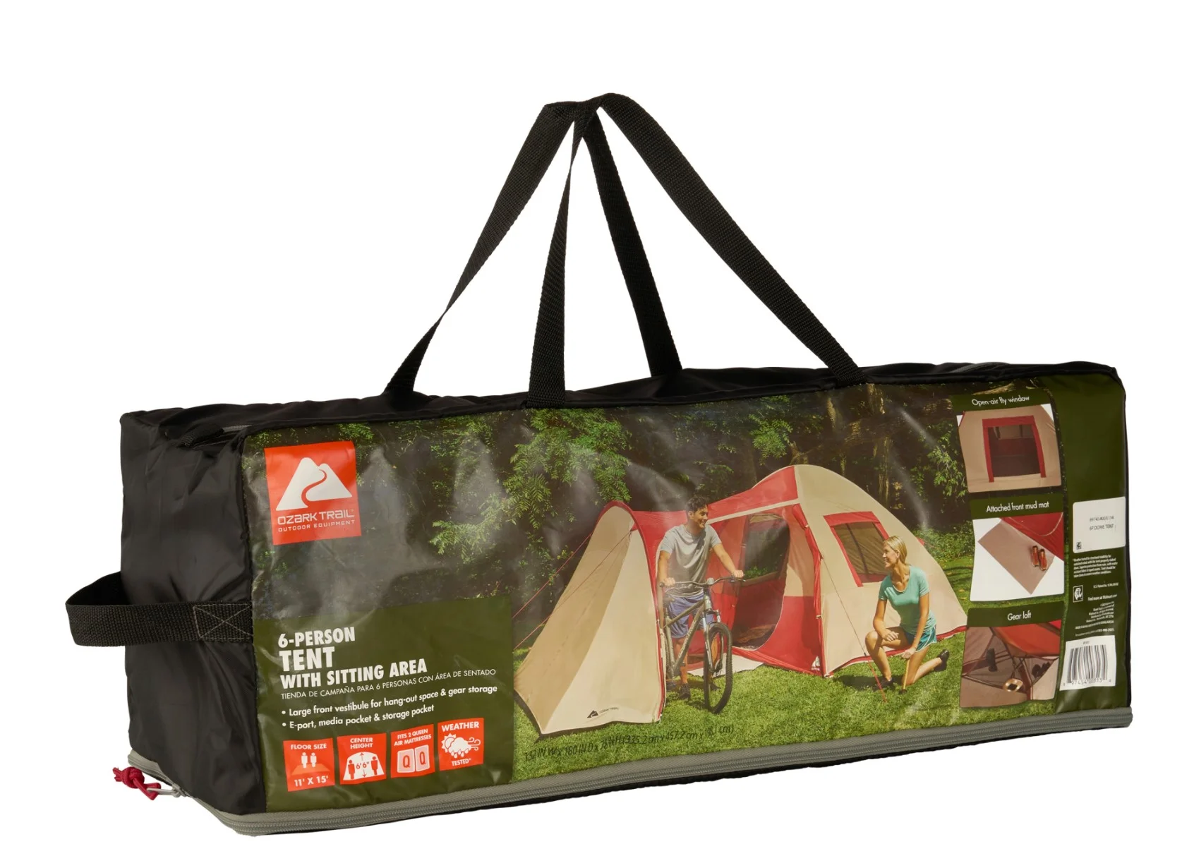 Ozark Trail 6 Person Dome Tent with Sitting Area - 11ft. x 8ft.