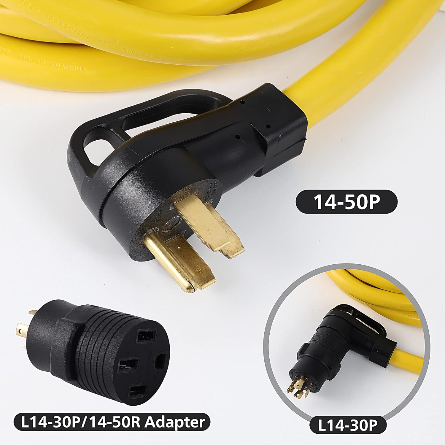 10FT 14-50P to SS2-50R 120V/240V 50 Amp Stow W/L14-30P to 14-50R Power Cord Adapter Combo Kit 4 Prong Male to 4 Prong Twist Lock Receptacle Generator