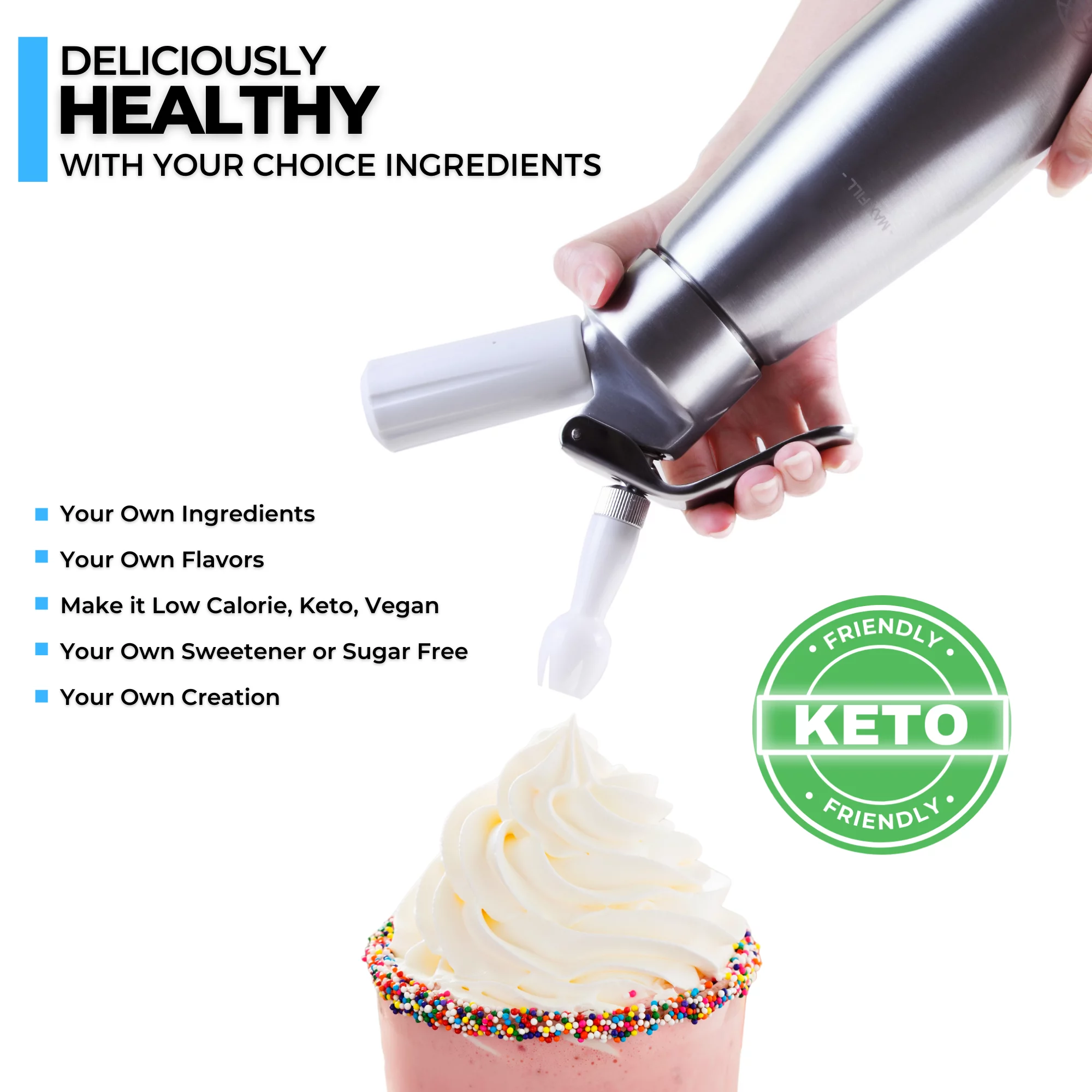 ICO Brand 8g N2O Whipped Cream Chargers Cartridges, 50 Count