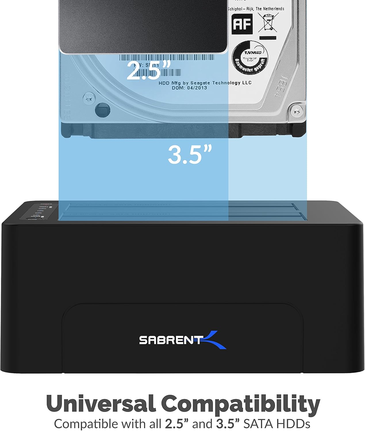 Sabrent USB 3.1 to SATA External Hard Drive Docking Station for 2.5 or 3.5in HDD