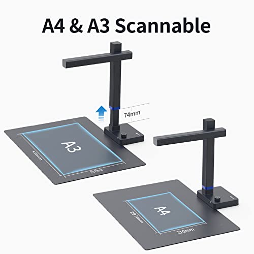 CZUR Shine Ultra Smart Portable Document Scanner, USB Book Scanner with OCR Auto-Flatten & Deskew, Document Camera for Desktop/Laptop