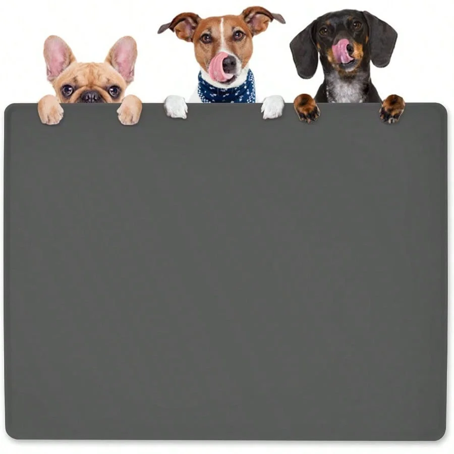 Dog Water Mat 39.4*29.5in Silicone Dog Mat For Food And Water Extra Large Pet Feeding Mat For Floors Waterproof Pet Feeding Mat Prevent Water Food