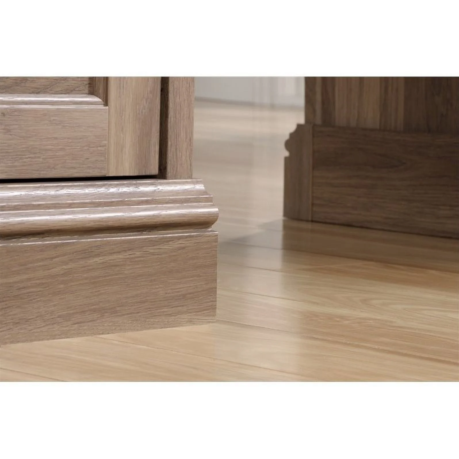 Sauder 2PC Office Set with Executive Desk and Lateral File Cabinet in Salt Oak