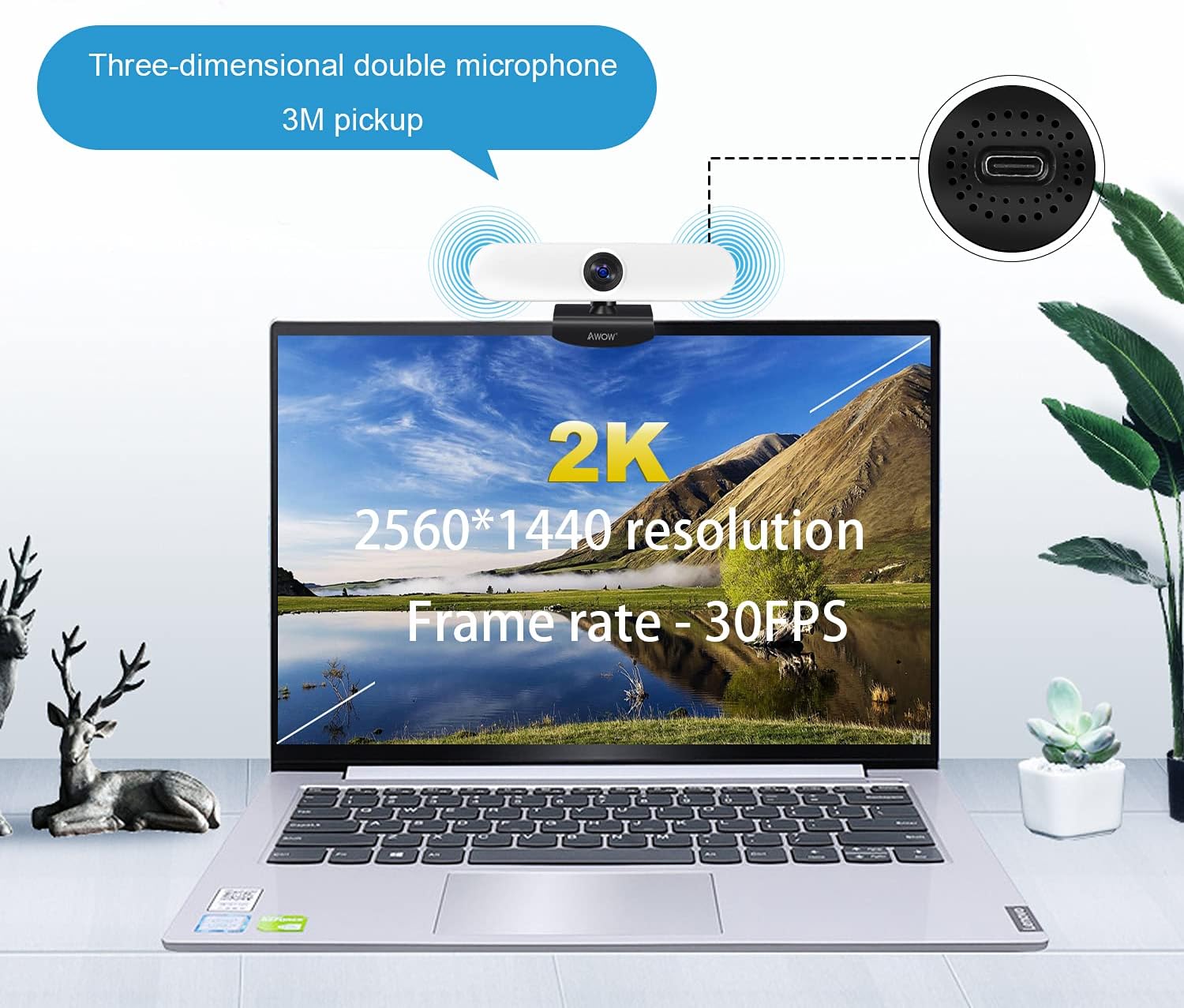 AI Humanoid Auto Tracking Webcam 1080P
