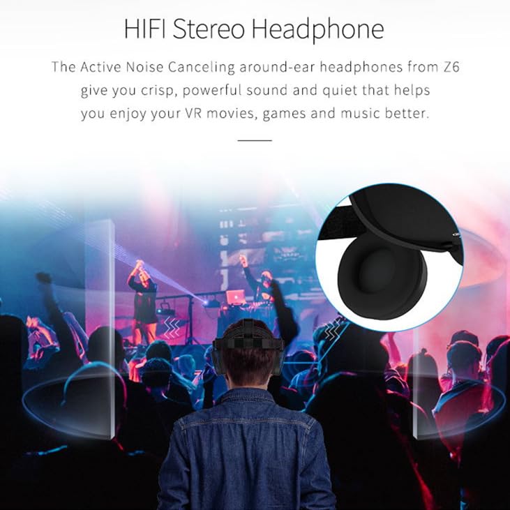 VR Headset for iPhone & Android Phones with Wireless Headphones