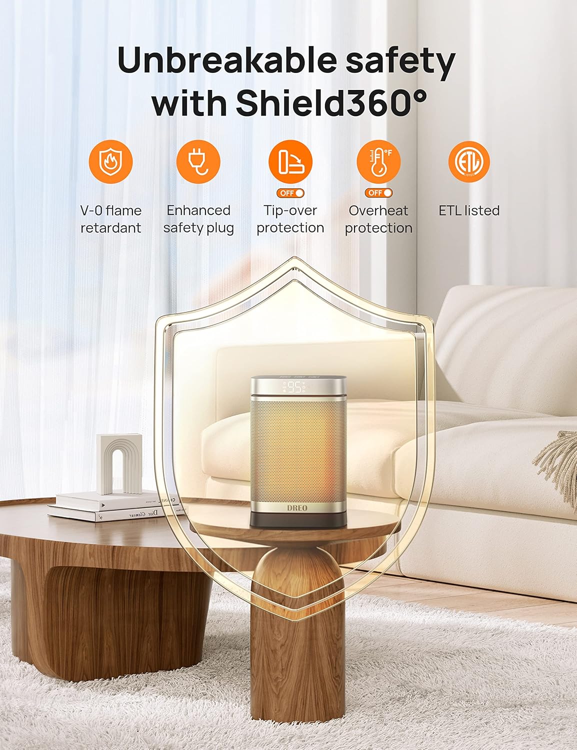 Dreo 1500W Space Heater with Remote and 25ft/s Quiet Oscillating Tower Fan for Indoors