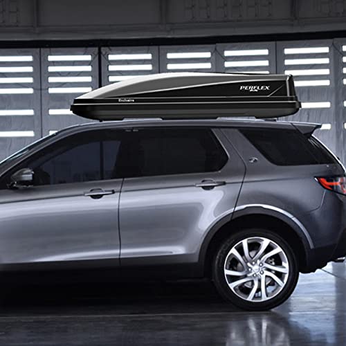 Perflex Exclusive Rooftop Cargo Box Carrier Large 17.7 Cubic Feet Car Top Mount Travel Luggage Storage, Dual Side Opening, 130 Lbs Weight Capacity