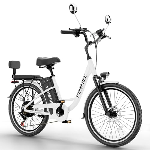 Electric Bike 500W Brushless Motor Electric City Cruiser Bicycle Up to 50 Miles 22MPH Removable Battery, 7-Speed and Dual Mechanical Disc Brakes