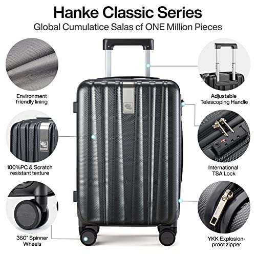 Hanke 29 Inch Luggage Suitcases With Spinner Wheels Lightweight PC hardside Rolling Suitcase With Travel Lock, Checked-Large 29-Inch(Blackish Green)