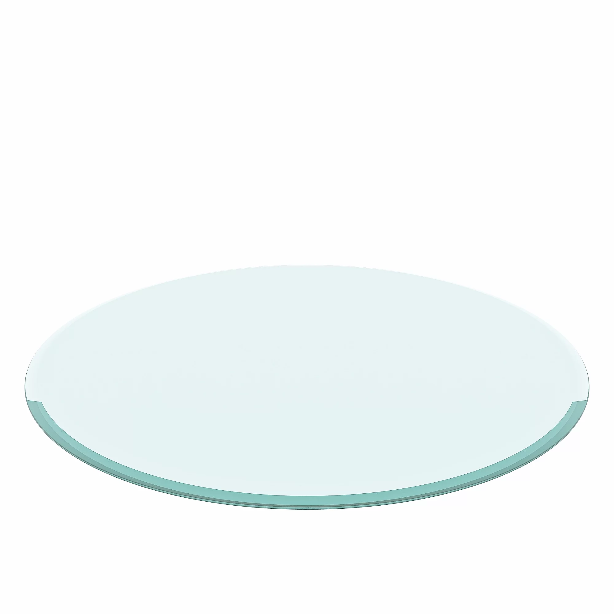 40'' Modern Round Tempered Glass Table Top, Clear Glass 2/5" inch Thick Beveled Polished Edge