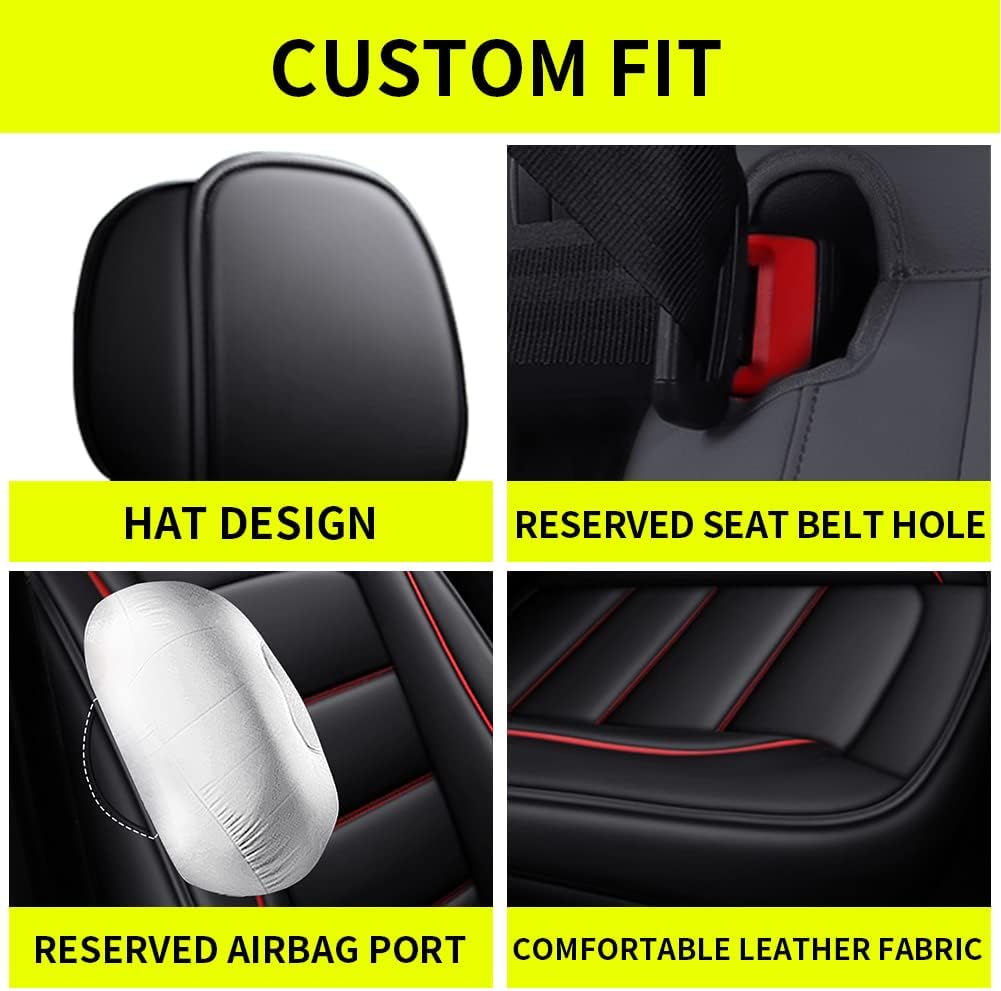 Car Seat Covers Fit for Kia Soul 2015-2022,Faux Leather Car Seat Covers Full Set with Airbag Compatible