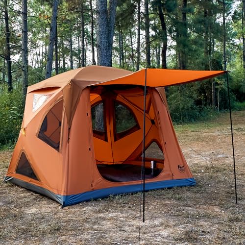 TIMBER RIDGE 4 Person Instant Pop Up Cabin Tent, Weather Resistant Camping Hub Tent