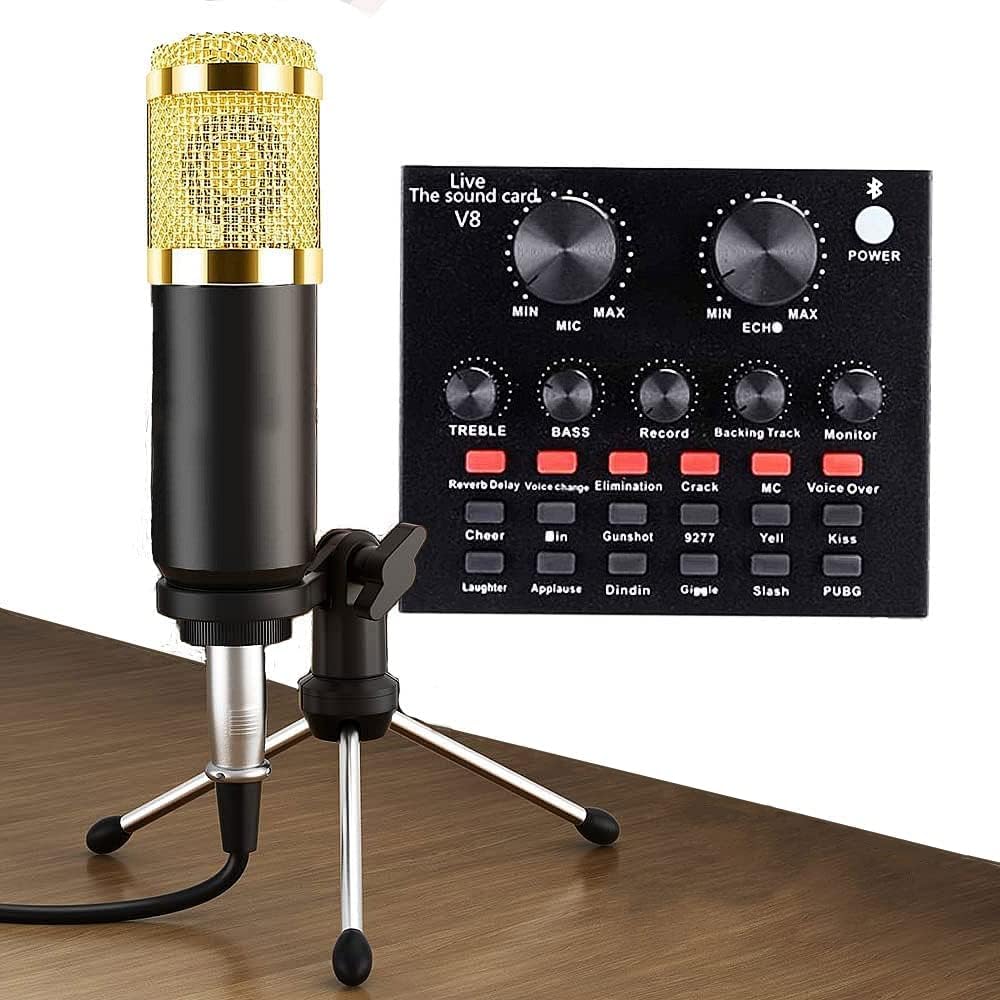 Podcast Equipment Bundle, BM-800 Podcast Microphone bundle with v8 Sound Card