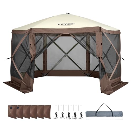 VEVOR Pop Up Gazebo Screen Tent, Pop-Up Instant Gazebo Tents with Mosquito Netting Outdoor Canopy