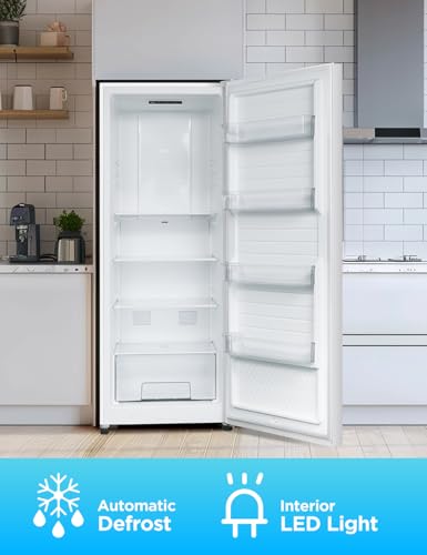 Commercial Cool 11.1 Cu. Ft. Convertible Freezer Refrigerator, Upright Fridge with Glass Shelves, Reversible Door, ENERGY STAR rated, Auto Defrost