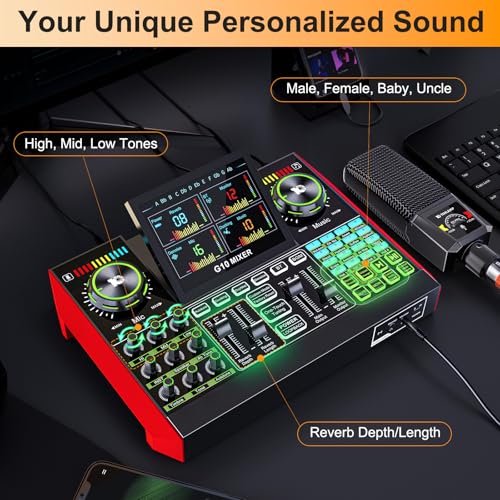 Podcast Microphone Bundle with Live Sound Card Audio Mixer