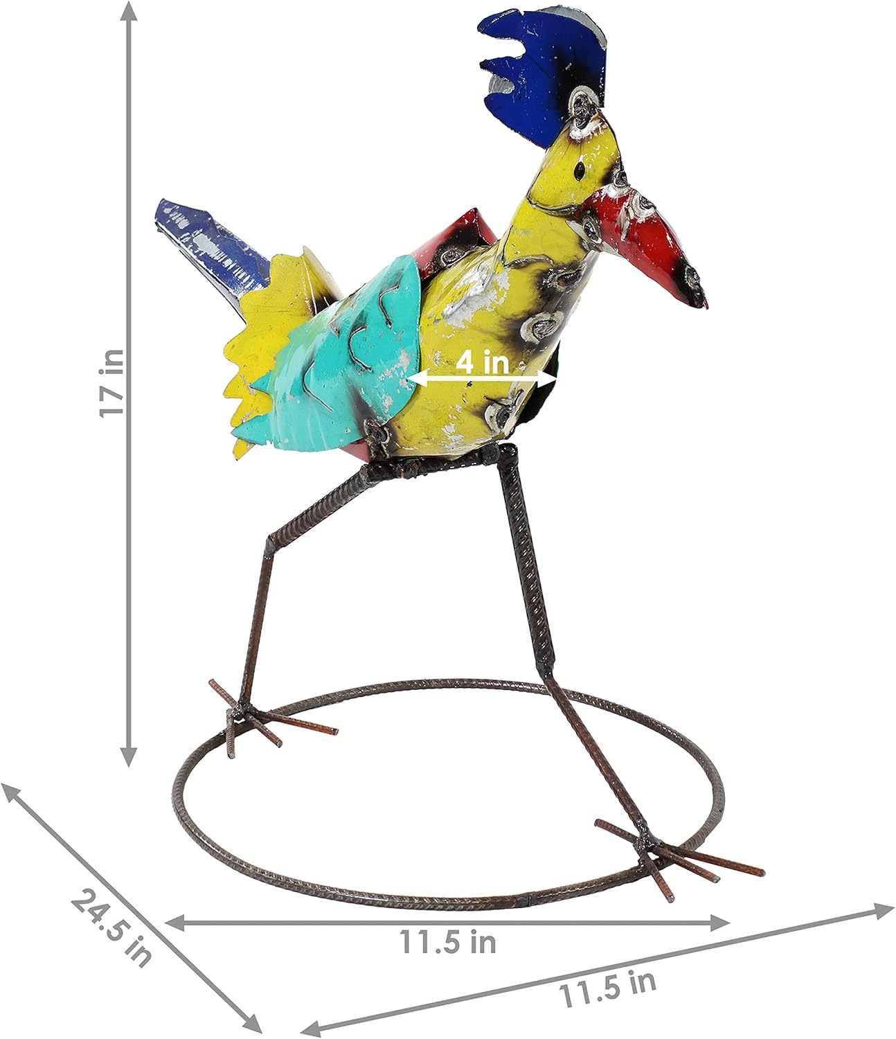 Sunnydaze Rustic Indoor/Outdoor Roadrunner Metal Art Statue - Hand-Painted Sculpture for Garden, Lawn, Landscape and Home
