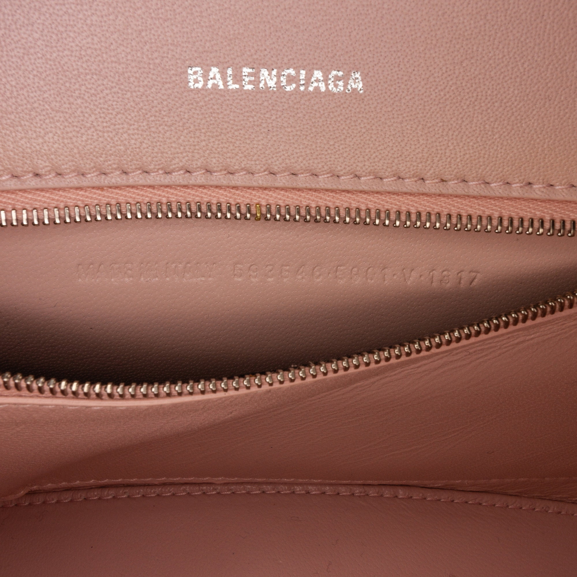 Pre-Owned Authenticated Balenciaga Hourglass S Satchel Calf Leather Pink Unisex (Good)