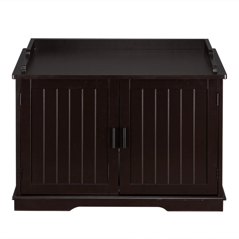 Kmowoo Cat Litter Box Enclosure, Indoor Pet Crate-Hidden Cat Washroom with Vent Holes