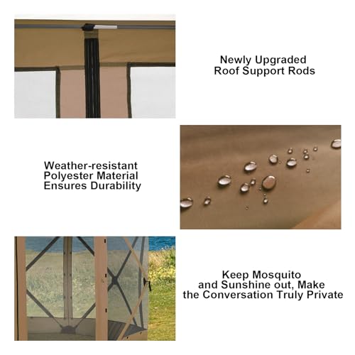 COBIZI 12x12ft Pop up Gazebo Screen Tent Screen House for Camping, Camping Outdoor Screened Gazebo, Canopy Tent
