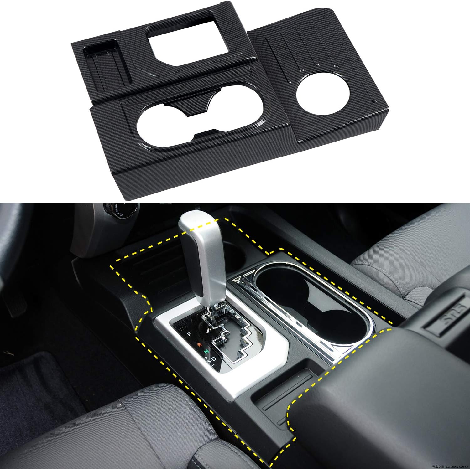HIGH FLYING for Toyota Tundra 2014-2021 Car Accessories ABS Carbon Fiber Grain Center Consoles A/C Air Outlet Vent Decor Cover Trim 3pcs (Not Fit RHD)