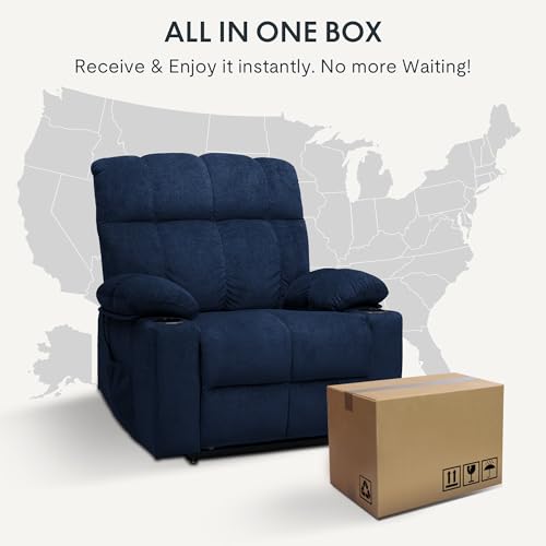 FLEXISPOT XL31 Power Lift Recliner Chair for Elderly, Electric Lift Chair with Massage & Heat, PU Leather Reclining Sofa w/Cup Holders