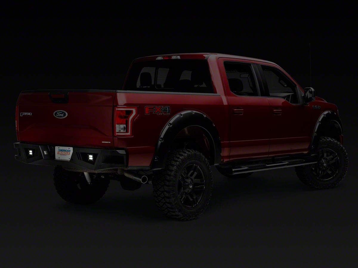 Barricade Extreme HD Rear Bumper with LED Fog Lights Compatible with Aftermarket Hitches Compatible with 15-20 F-150, Excluding Raptor